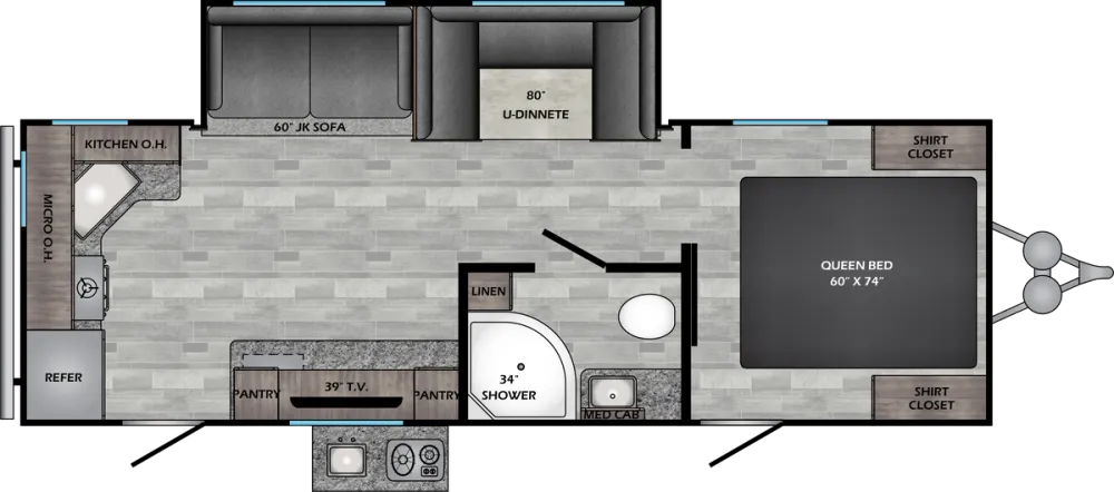 Floorplan of RV model ZR249RK