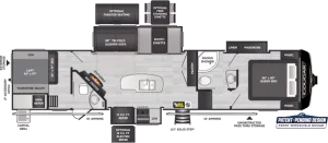 Floorplan of RV model 364BHL