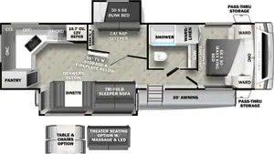 Floorplan of RV model 303MBX