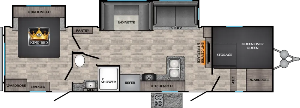 Floorplan of RV model VL32FB