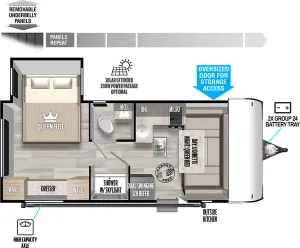 Floorplan of RV model 169RSK