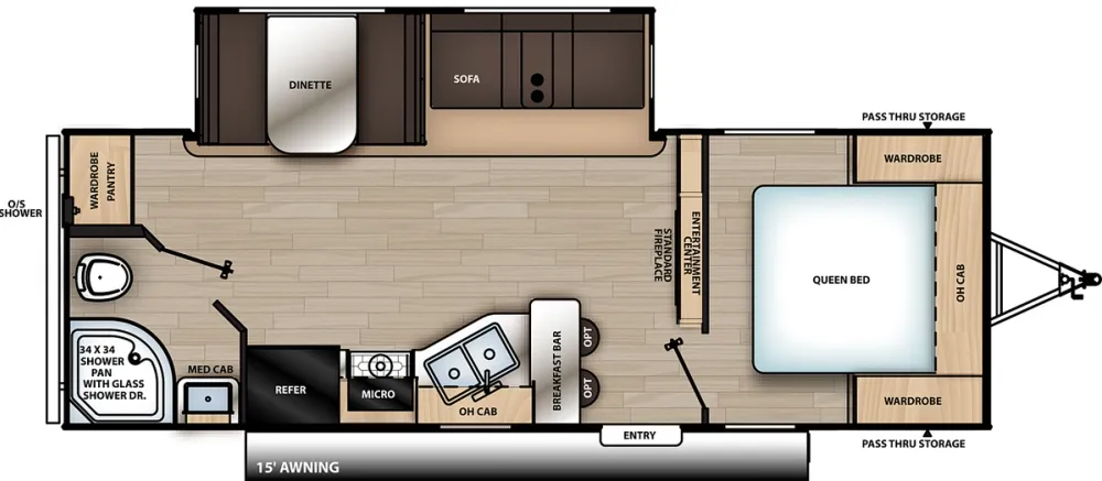 Floorplan of RV model 24RBS