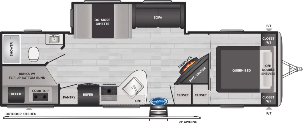 Floorplan of RV model 295BHWE