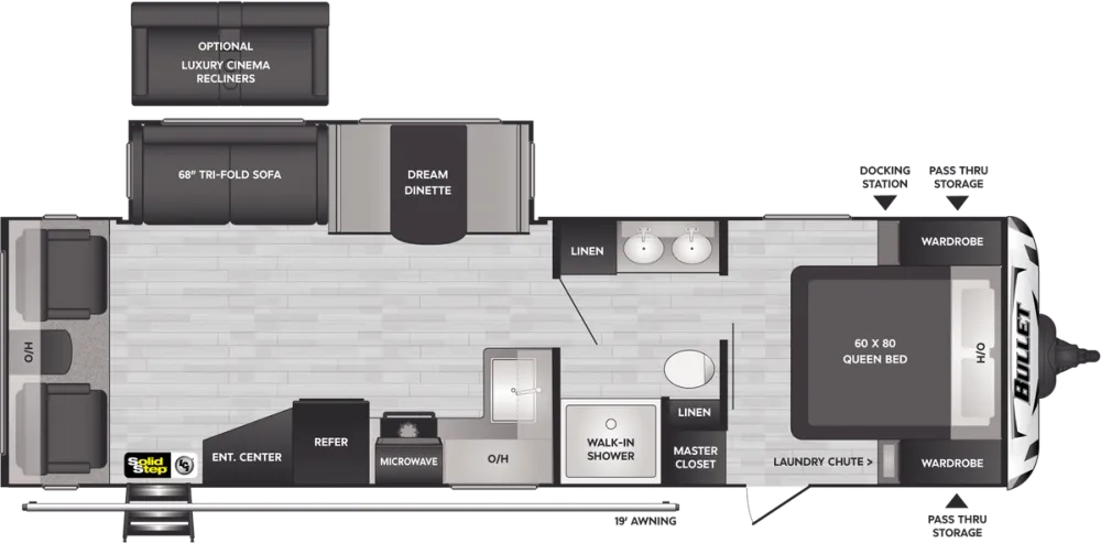 Floorplan of RV model 291RLS