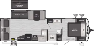 Floorplan of RV model 291RLS