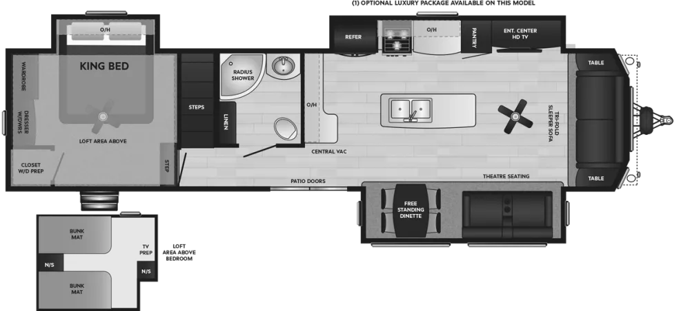 Floorplan of RV model 39LOFT