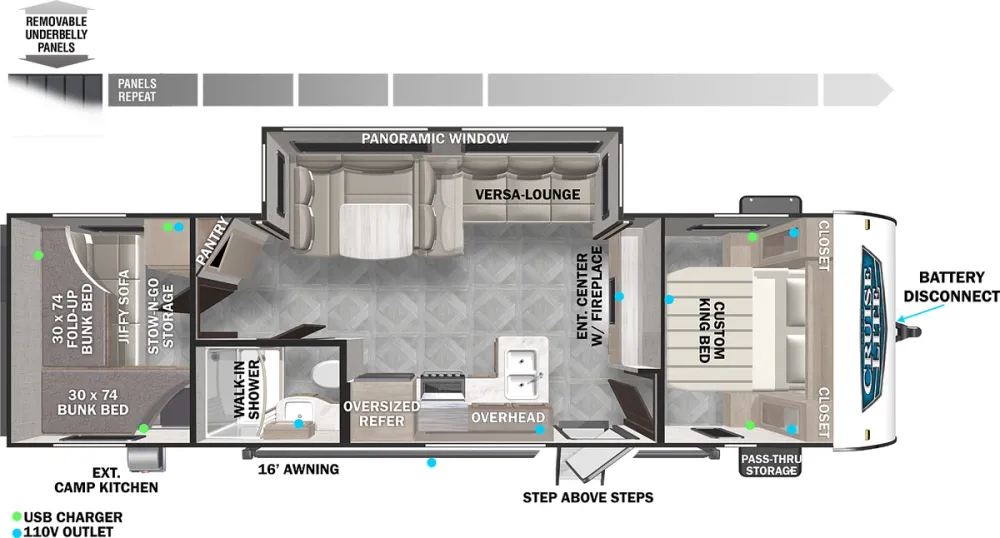 Floorplan of RV model 273QBXL