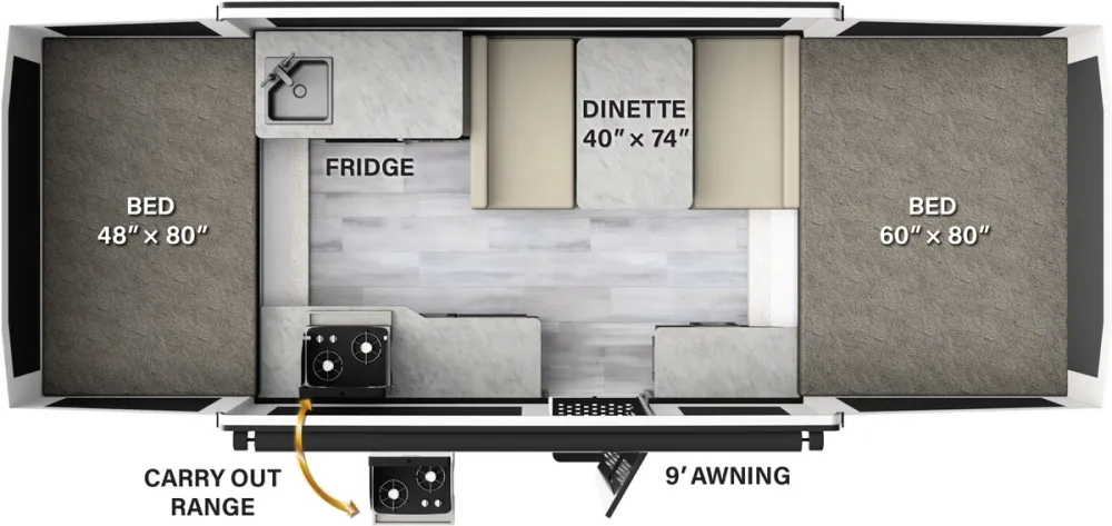 Floorplan of RV model 206LTD