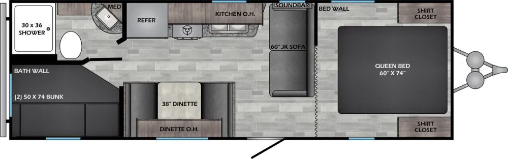 Floorplan of RV model ZR252BH