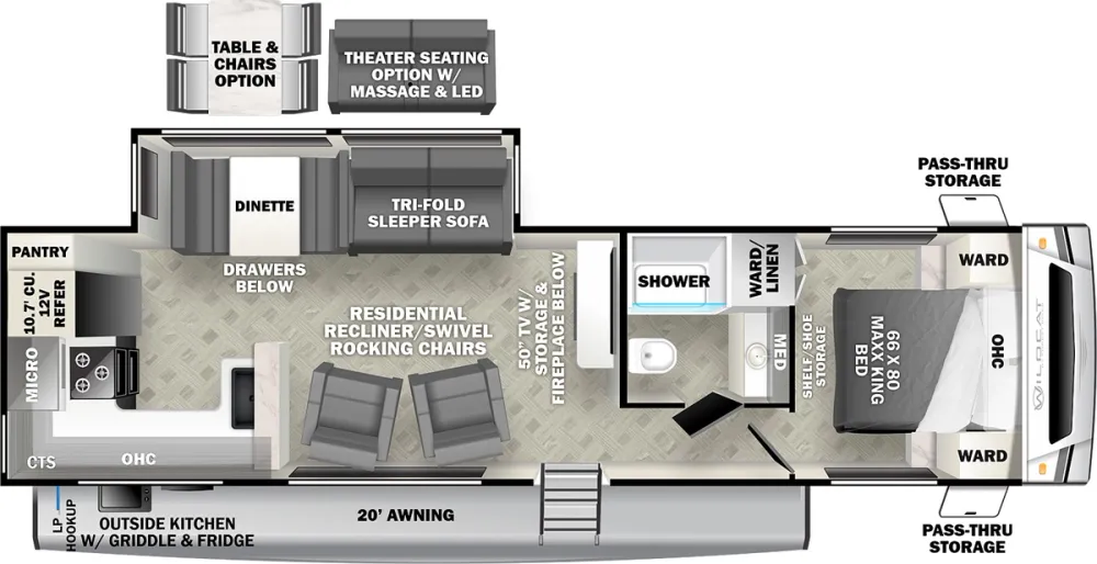 Floorplan of RV model 282RKX