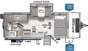 Floorplan of RV model 19BHLE