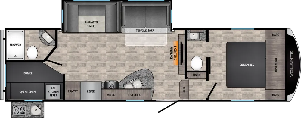 Floorplan of RV model VL270BH