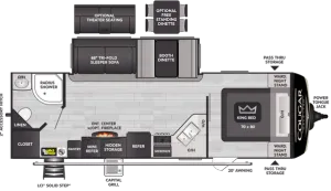 Floorplan of RV model 26RBSWE