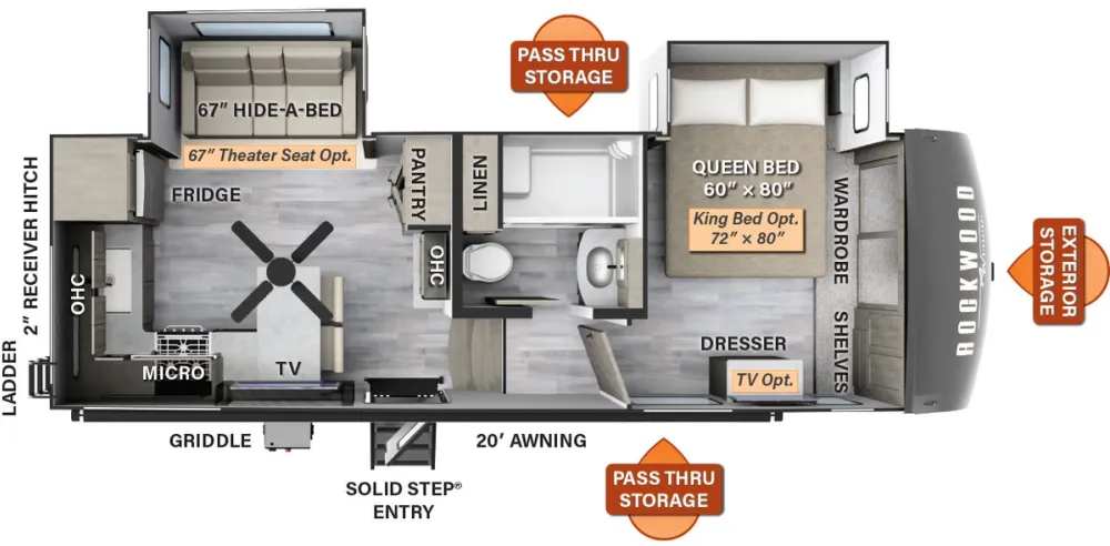 Floorplan of RV model 2442BS