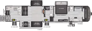 Floorplan of RV model 3910RK