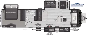 Floorplan of RV model 333FKS