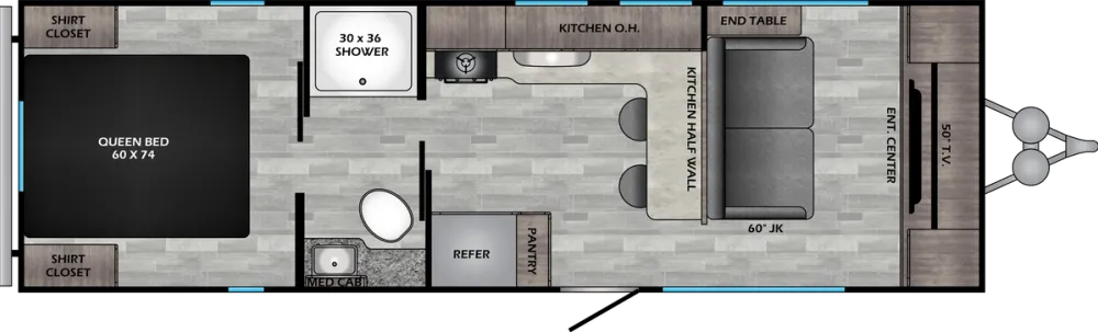 Floorplan of RV model ZR259FL