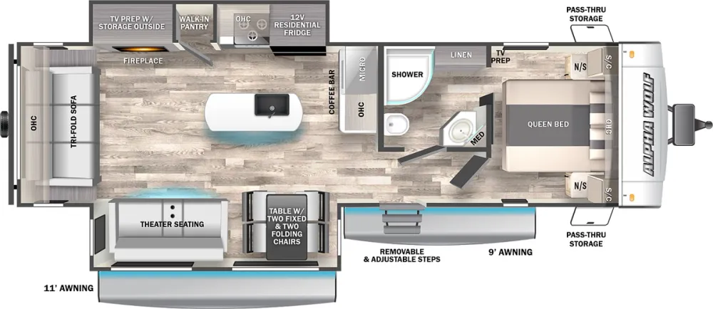 Floorplan of RV model 26RL-L