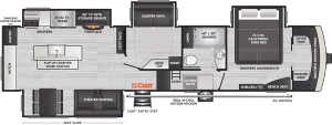 Floorplan of RV model 3550MB