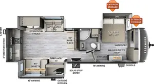 Floorplan of RV model 8332SB