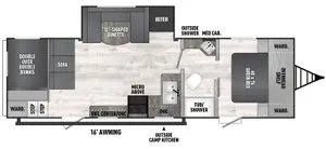 Floorplan of RV model 262BHS