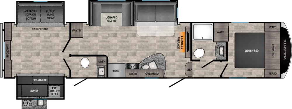 Floorplan of RV model VL360DB