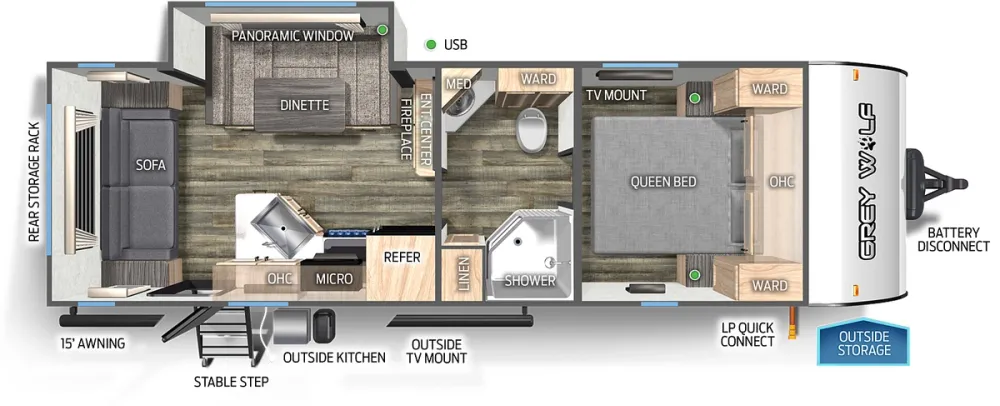 Floorplan of RV model 23MK