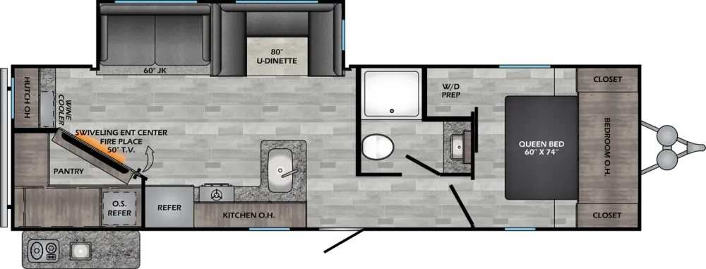 Floorplan of RV model ZR299RE