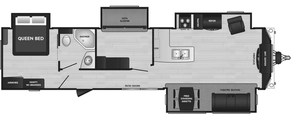 Floorplan of RV model 401MBNK