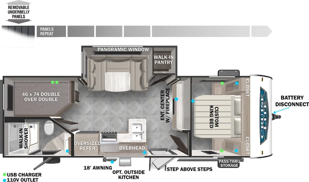 Floorplan of RV model 240BHXL