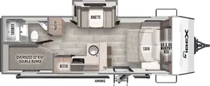 Floorplan of RV model 23BHEO