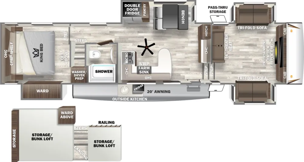 Floorplan of RV model 37FLL