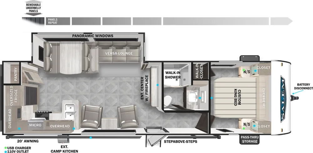 Floorplan of RV model 27RK