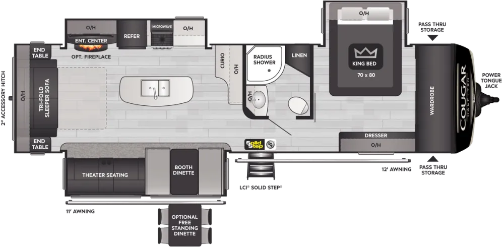 Floorplan of RV model 32RLI