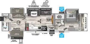 Floorplan of RV model 356QB