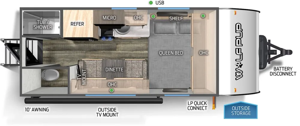 Floorplan of RV model 14CC