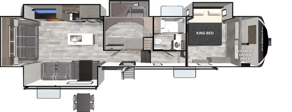 Floorplan of RV model 379MBLE