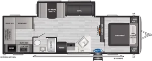 Floorplan of RV model 298BHWE