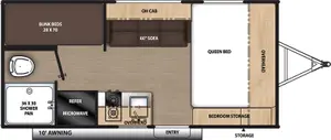 Floorplan of RV model 16BHX