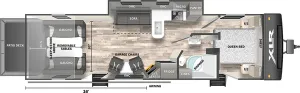 Floorplan of RV model 3016