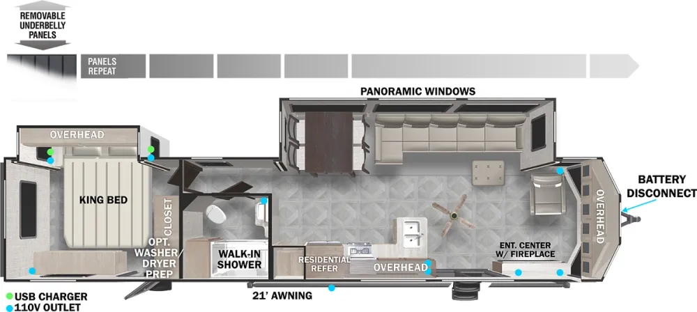 Floorplan of RV model 40FDEN