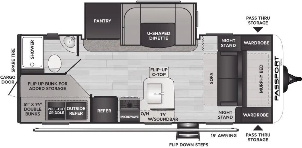 Floorplan of RV model 221BHWE