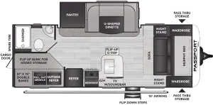 Floorplan of RV model 221BHWE