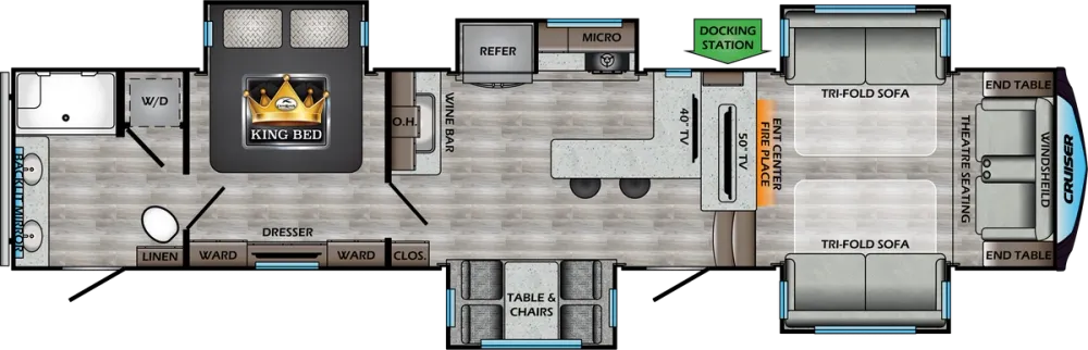 Floorplan of RV model CR3841FL