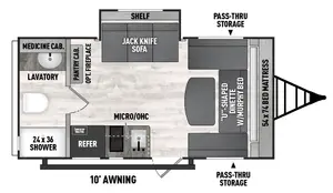 Floorplan of RV model 17MBS