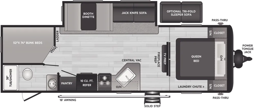 Floorplan of RV model 26BHS