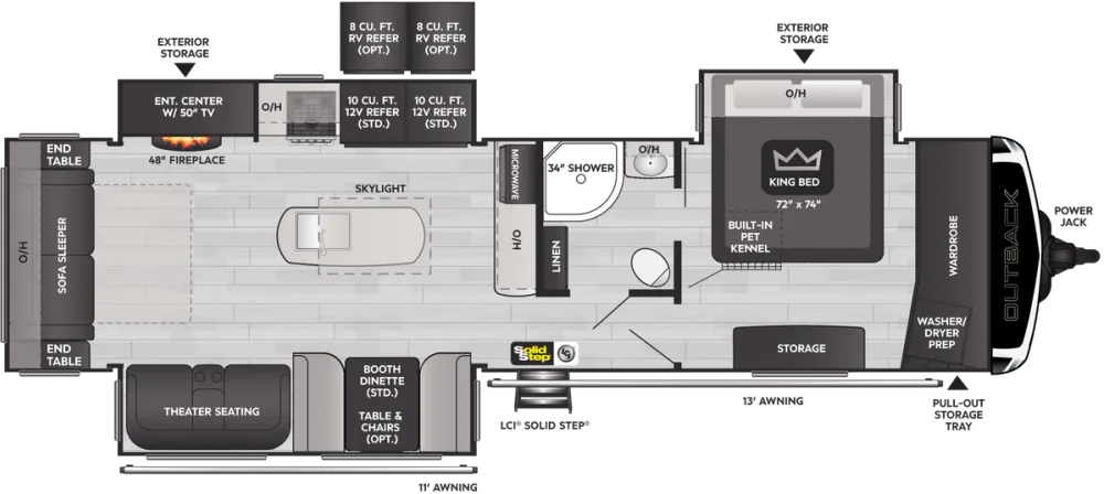 Floorplan of RV model 328RL