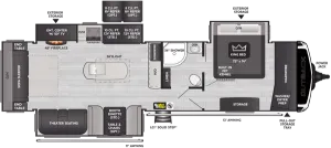 Floorplan of RV model 328RL