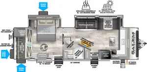 Floorplan of RV model 270FKS