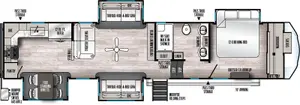 Floorplan of RV model 39BARK